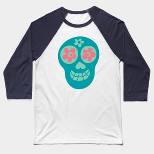 Cute Floral Sugar Skull - UnBlink Studio by Jackie Tahara Baseball T-Shirt